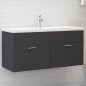 vidaXL Waschbeckenunterschrank Grau 100x38,5x46 cm Holzwerkstoff vidaXL Waschbeckenunterschrank Grau 100x38,5x46 cm Holzwerkstoff