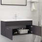 vidaXL Waschbeckenunterschrank Grau 100x38,5x46 cm Holzwerkstoff vidaXL Waschbeckenunterschrank Grau 100x38,5x46 cm Holzwerkstoff