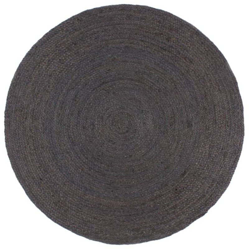 vidaXL Teppich Handgefertigt Jute Rund 180 cm Dunkelgrau vidaXL Teppich Handgefertigt Jute Rund 180 cm Dunkelgrau