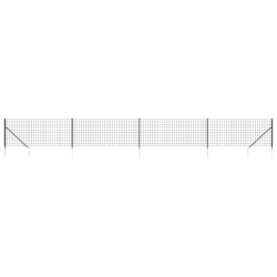 vidaXL Maschendrahtzaun mit Bodenhülsen Anthrazit 1,1x10 m