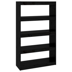 vidaXL Bücherregal Raumteiler Schwarz 80x30x135,5 cm Massivholz Kiefer