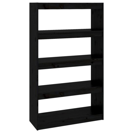 vidaXL Bücherregal Raumteiler Schwarz 80x30x135,5 cm Massivholz Kiefer