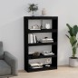 vidaXL Bücherregal Raumteiler Schwarz 80x30x135,5 cm Massivholz Kiefer vidaXL Bücherregal Raumteiler Schwarz 80x30x135,5 cm Massivholz Kiefer