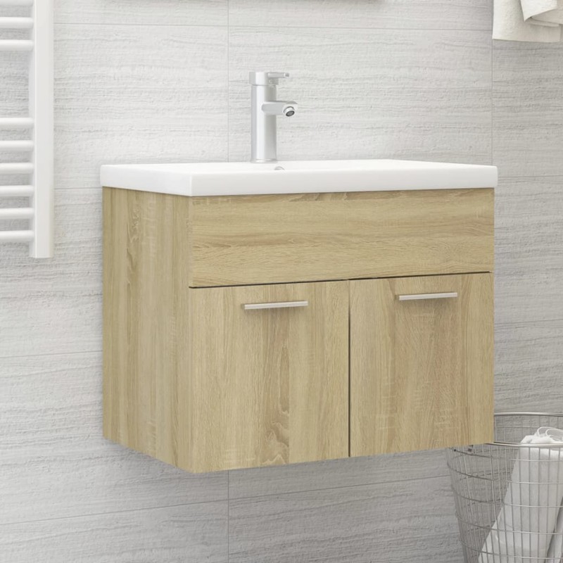 vidaXL Waschbeckenunterschrank Sonoma-Eiche 60x38,5x46cm Holzwerkstoff vidaXL Waschbeckenunterschrank Sonoma-Eiche 60x38,5x46cm Holzwerkstoff