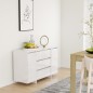 vidaXL Sideboard 3 Schubladen Hochglanz-Weiß 120x41x75cm Holzwerkstoff vidaXL Sideboard 3 Schubladen Hochglanz-Weiß 120x41x75cm Holzwerkstoff