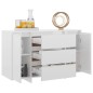 vidaXL Sideboard 3 Schubladen Hochglanz-Weiß 120x41x75cm Holzwerkstoff vidaXL Sideboard 3 Schubladen Hochglanz-Weiß 120x41x75cm Holzwerkstoff