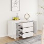 vidaXL Sideboard 3 Schubladen Hochglanz-Weiß 120x41x75cm Holzwerkstoff vidaXL Sideboard 3 Schubladen Hochglanz-Weiß 120x41x75cm Holzwerkstoff