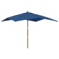 vidaXL Sonnenschirm mit Holzmast Azurblau 300x300x273 cm vidaXL Sonnenschirm mit Holzmast Azurblau 300x300x273 cm