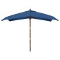 vidaXL Sonnenschirm mit Holzmast Azurblau 300x300x273 cm vidaXL Sonnenschirm mit Holzmast Azurblau 300x300x273 cm