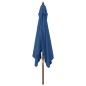 vidaXL Sonnenschirm mit Holzmast Azurblau 300x300x273 cm vidaXL Sonnenschirm mit Holzmast Azurblau 300x300x273 cm