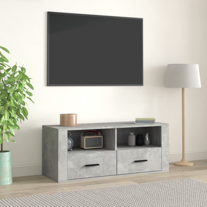 vidaXL TV-Schrank Betongrau 100x35x40 cm Holzwerkstoff vidaXL TV-Schrank Betongrau 100x35x40 cm Holzwerkstoff