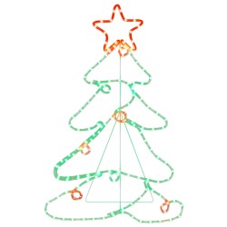 vidaXL LED-Silhouette Weihnachtsbaum 144 LEDs 88x56 cm