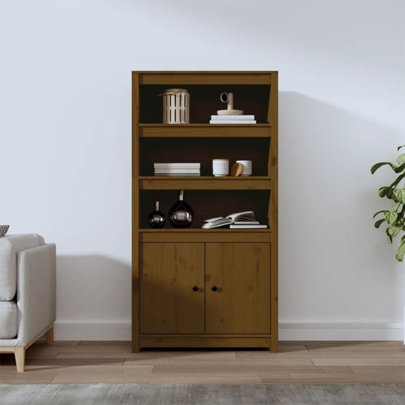 vidaXL Highboard Honigbraun 80x35x154 cm Massivholz Kiefer vidaXL Highboard Honigbraun 80x35x154 cm Massivholz Kiefer