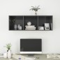 vidaXL TV-Wandschrank Hochglanz-Grau 37x37x107 cm Holzwerkstoff vidaXL TV-Wandschrank Hochglanz-Grau 37x37x107 cm Holzwerkstoff