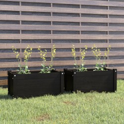 vidaXL Pflanzkübel 2 Stk. Schwarz 60x31x31 cm Massivholz Kiefer