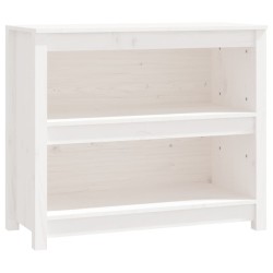 vidaXL Bücherregal Weiß 80x35x68 cm Massivholz Kiefer