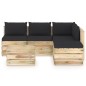 vidaXL 6-tlg. Garten-Lounge-Set mit Kissen Grün Imprägniertes Holz vidaXL 6-tlg. Garten-Lounge-Set mit Kissen Grün Imprägniertes Holz