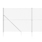 vidaXL Maschendrahtzaun mit Bodenhülsen Silbern 1,4x10 m vidaXL Maschendrahtzaun mit Bodenhülsen Silbern 1,4x10 m