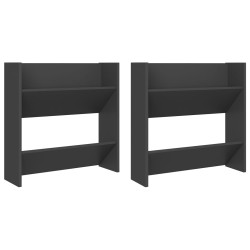 vidaXL Wand-Schuhschränke 2 Stk. Grau 60x18x60 cm Holzwerkstoff