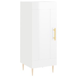 vidaXL Sideboard Hochglanz-Weiß 34,5x34x90 cm Holzwerkstoff
