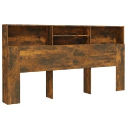 vidaXL Kopfteil mit Ablagen Räuchereiche 200x19x103,5 cm