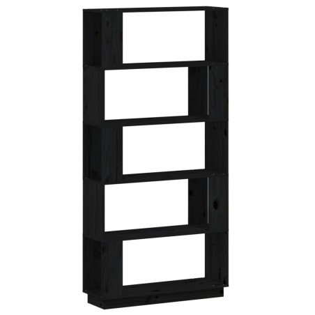 vidaXL Bücherregal/Raumteiler Schwarz 80x25x163,5 cm Massivholz Kiefer