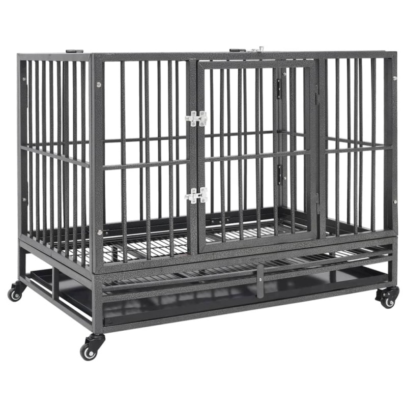 vidaXL Hundekäfig mit Rollen Stahl 102x72x85 cm vidaXL Hundekäfig mit Rollen Stahl 102x72x85 cm