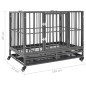 vidaXL Hundekäfig mit Rollen Stahl 102x72x85 cm vidaXL Hundekäfig mit Rollen Stahl 102x72x85 cm