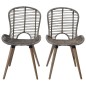 vidaXL Esszimmerstühle 2 Stk. Braun Natürliches Rattan vidaXL Esszimmerstühle 2 Stk. Braun Natürliches Rattan