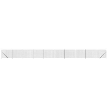 vidaXL Maschendrahtzaun mit Bodenflansch Anthrazit 2x25 m