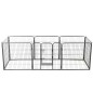vidaXL Hunde-Laufgitter 8 Paneele Stahl 80 x 80 cm Schwarz vidaXL Hunde-Laufgitter 8 Paneele Stahl 80 x 80 cm Schwarz