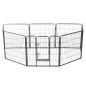 vidaXL Hunde-Laufgitter 8 Paneele Stahl 80 x 80 cm Schwarz vidaXL Hunde-Laufgitter 8 Paneele Stahl 80 x 80 cm Schwarz