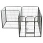 vidaXL Hunde-Laufgitter 8 Paneele Stahl 80 x 80 cm Schwarz vidaXL Hunde-Laufgitter 8 Paneele Stahl 80 x 80 cm Schwarz