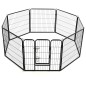 vidaXL Hunde-Laufgitter 8 Paneele Stahl 80 x 80 cm Schwarz vidaXL Hunde-Laufgitter 8 Paneele Stahl 80 x 80 cm Schwarz