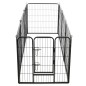 vidaXL Hunde-Laufgitter 8 Paneele Stahl 80 x 80 cm Schwarz vidaXL Hunde-Laufgitter 8 Paneele Stahl 80 x 80 cm Schwarz