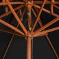 vidaXL Sonnenschirm mit Doppeldach und Holzmast Schwarz 270 cm vidaXL Sonnenschirm mit Doppeldach und Holzmast Schwarz 270 cm
