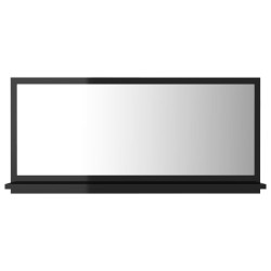 vidaXL Badspiegel Hochglanz-Schwarz 80x10,5x37cm Holzwerkstoff