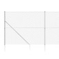 Maschendrahtzaun mit Bodenhülsen Silbern 2,2x10 m Maschendrahtzaun mit Bodenhülsen Silbern 2,2x10 m