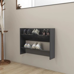 vidaXL Wand-Schuhschrank Grau 80x18x60 cm Holzwerkstoff