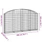 vidaXL Gabione mit Hochbogen 200x30x100/120 cm Verzinktes Eisen vidaXL Gabione mit Hochbogen 200x30x100/120 cm Verzinktes Eisen