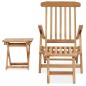 vidaXL Garten-Liegestuhl mit Fußstütze und Tisch Massivholz Teak vidaXL Garten-Liegestuhl mit Fußstütze und Tisch Massivholz Teak
