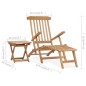 vidaXL Garten-Liegestuhl mit Fußstütze und Tisch Massivholz Teak vidaXL Garten-Liegestuhl mit Fußstütze und Tisch Massivholz Teak