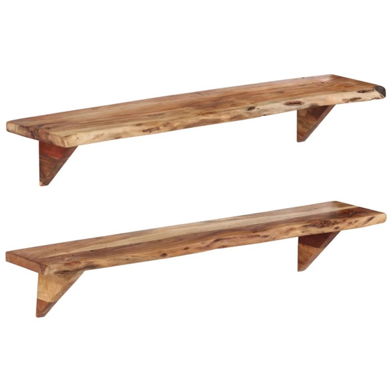 vidaXL Wandregal 2 Stk. 110x20x18 cm Massivholz Akazie vidaXL Wandregal 2 Stk. 110x20x18 cm Massivholz Akazie