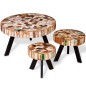 vidaXL Dreiteiliges Couchtisch-Set Altholz Massiv vidaXL Dreiteiliges Couchtisch-Set Altholz Massiv