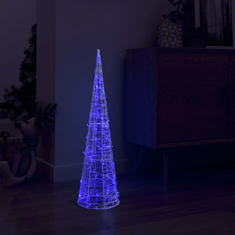 vidaXL LED-Kegel Acryl Weihnachtsdeko Pyramide Blau 90 cm vidaXL LED-Kegel Acryl Weihnachtsdeko Pyramide Blau 90 cm