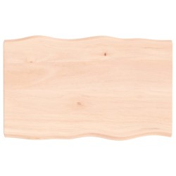 vidaXL Tischplatte 80x50x4 cm Massivholz Eiche Unbehandelt Baumkante