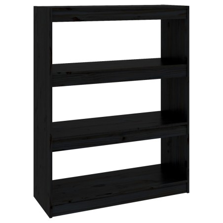 vidaXL Bücherregal Raumteiler Schwarz 80x30x103,5 cm Massivholz Kiefer