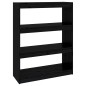 vidaXL Bücherregal Raumteiler Schwarz 80x30x103,5 cm Massivholz Kiefer vidaXL Bücherregal Raumteiler Schwarz 80x30x103,5 cm Massivholz Kiefer