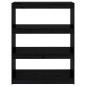 vidaXL Bücherregal Raumteiler Schwarz 80x30x103,5 cm Massivholz Kiefer vidaXL Bücherregal Raumteiler Schwarz 80x30x103,5 cm Massivholz Kiefer