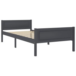 vidaXL Massivholzbett Grau Kiefer 90x200 cm